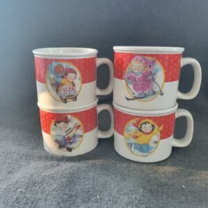 4 Campbell Soup Vintage Collectors Mugs w/ Soup Kids Westwood 1989